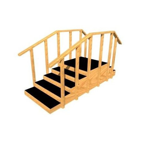 Escalera recta con 5 y 3 paldaños