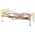 Cama p/hosp. 5 pos. C/panel esmalt. En cabeceras c/dos manivelas c/ruedas s/colchon y s/barand.