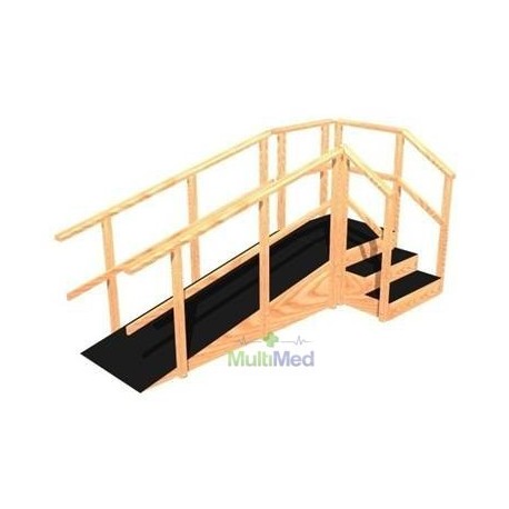 Escalera de 3 peldaños y rampa angular para niño y adulto