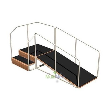 Rampa con escalera angular
