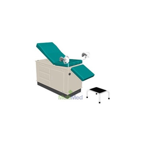 Mesa exp. Rochester c/pierneras de aluminio y banqueta de altura